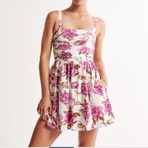 NWT Abercrombie Emerson Poplin Wide Strap Mini Dress